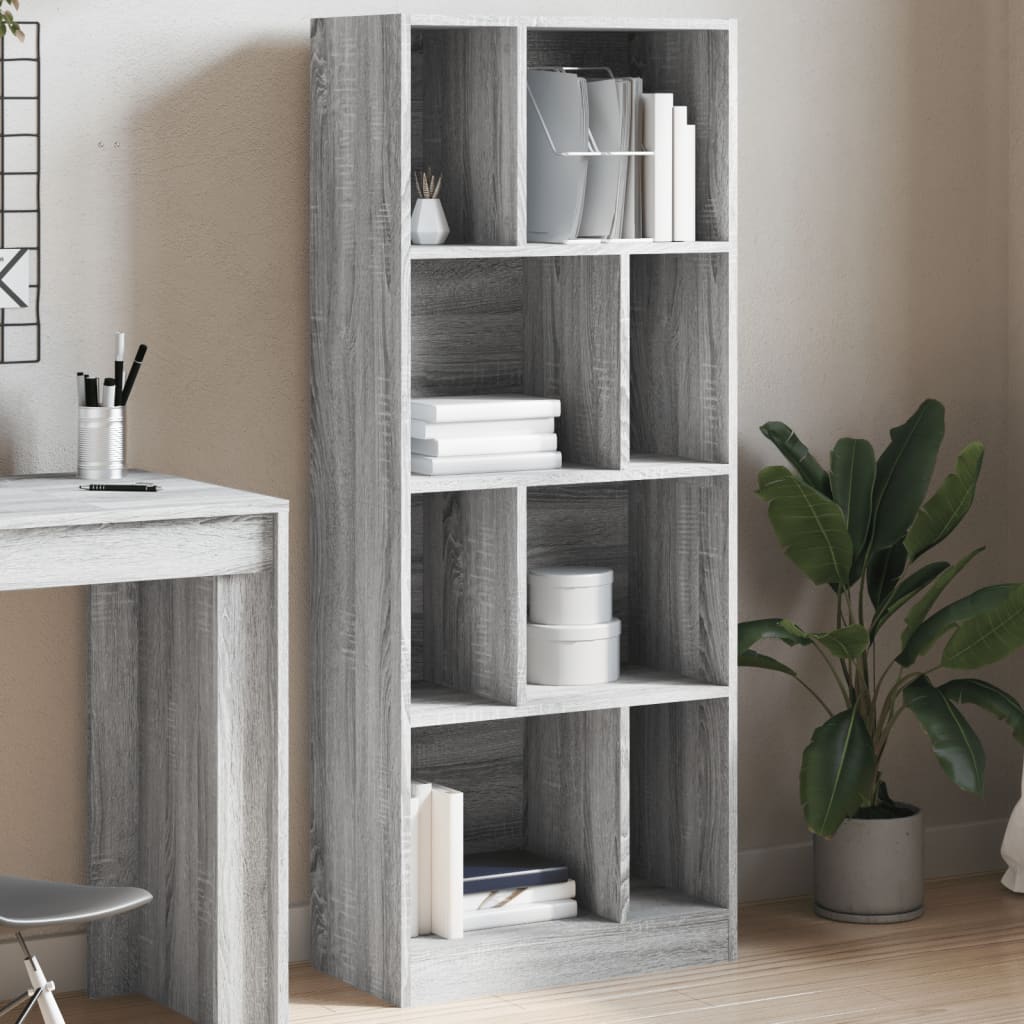 vidaXL Bibliotecă, gri sonoma, 57x28,5x141 cm, lemn prelucrat vidaXL Bibliotecă, gri sonoma, 57x28,5x141 cm, lemn prelucrat