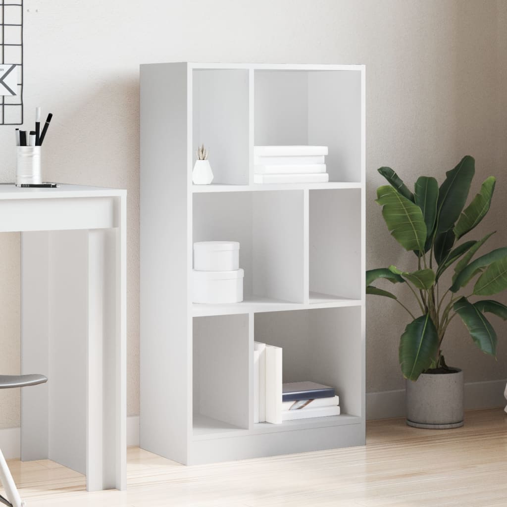 vidaXL Bibliotecă, alb, 57x28,5x107,5 cm, lemn prelucrat vidaXL Bibliotecă, alb, 57x28,5x107,5 cm, lemn prelucrat