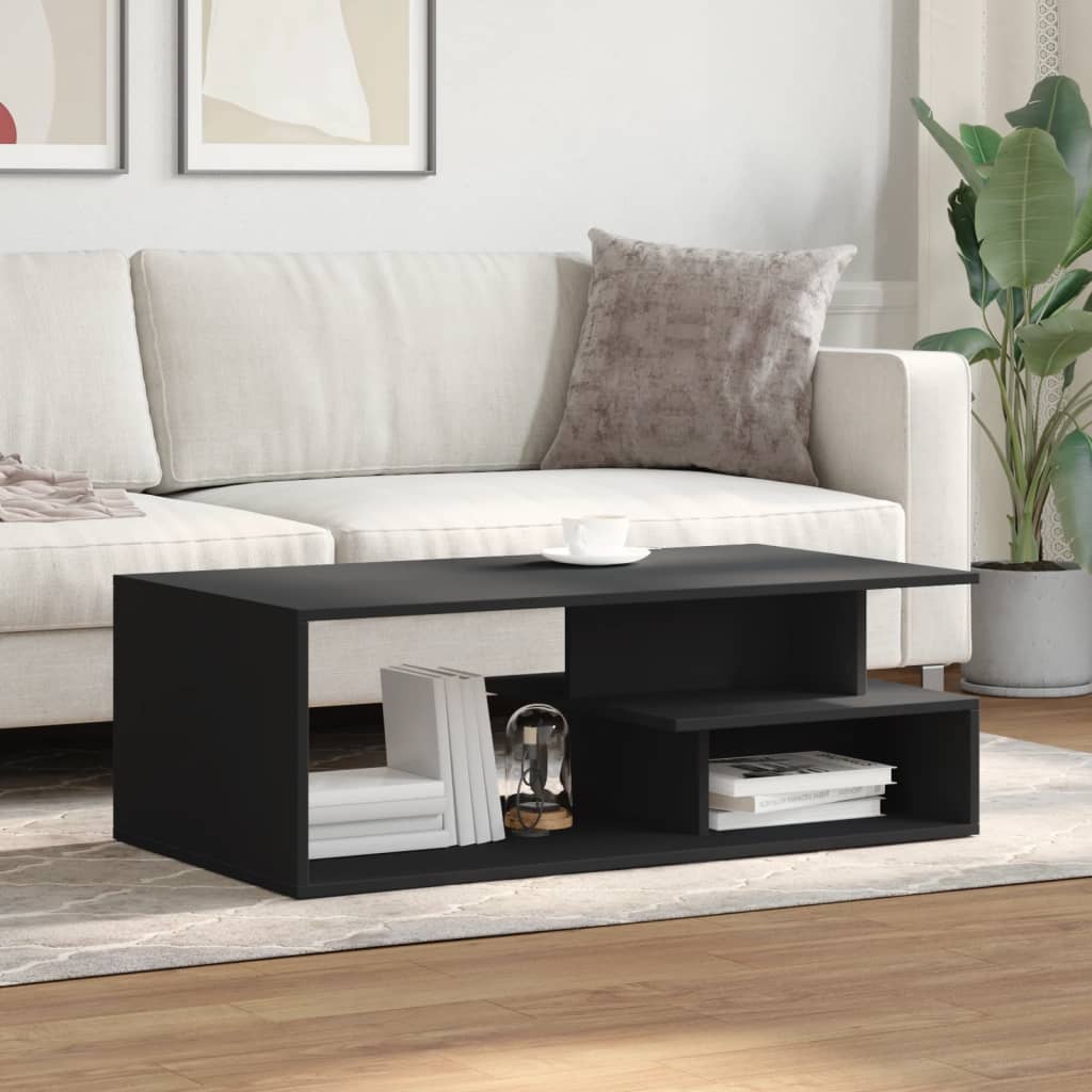 vidaXL Măsuță de cafea, negru, 102x55x35 cm, lemn prelucrat vidaXL Măsuță de cafea, negru, 102x55x35 cm, lemn prelucrat