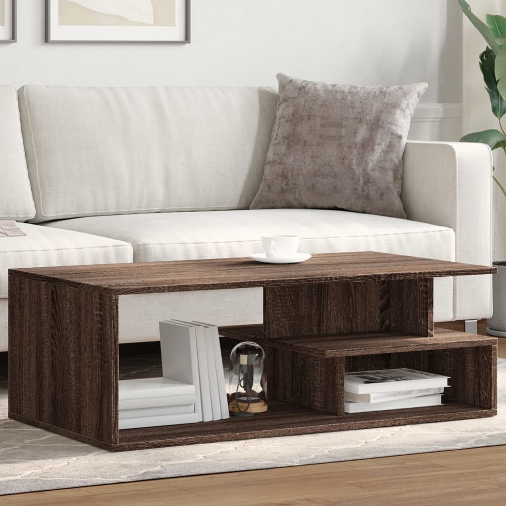 vidaXL Măsuță de cafea, stejar maro, 102x55x35 cm, lemn prelucrat vidaXL Măsuță de cafea, stejar maro, 102x55x35 cm, lemn prelucrat