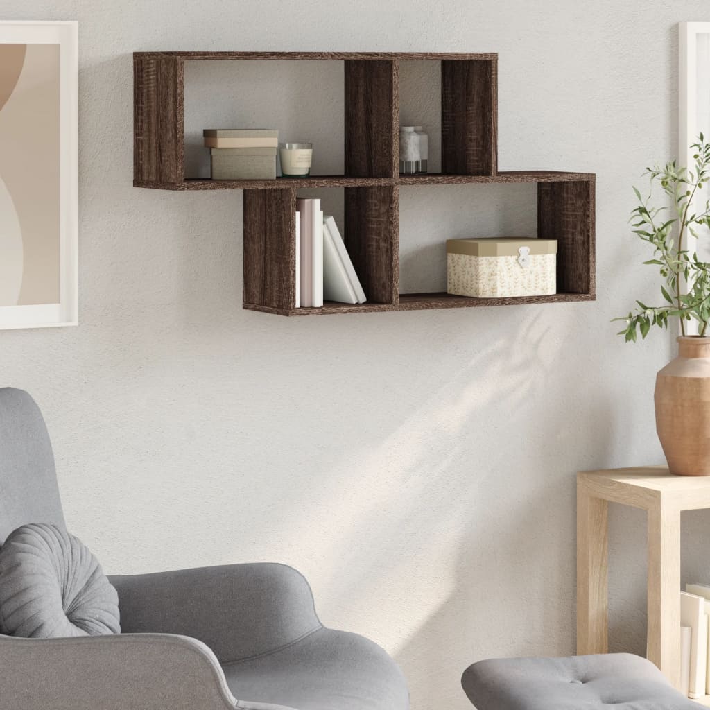 vidaXL Raft de perete, stejar maro, 100x20x53 cm, lemn prelucrat vidaXL Raft de perete, stejar maro, 100x20x53 cm, lemn prelucrat