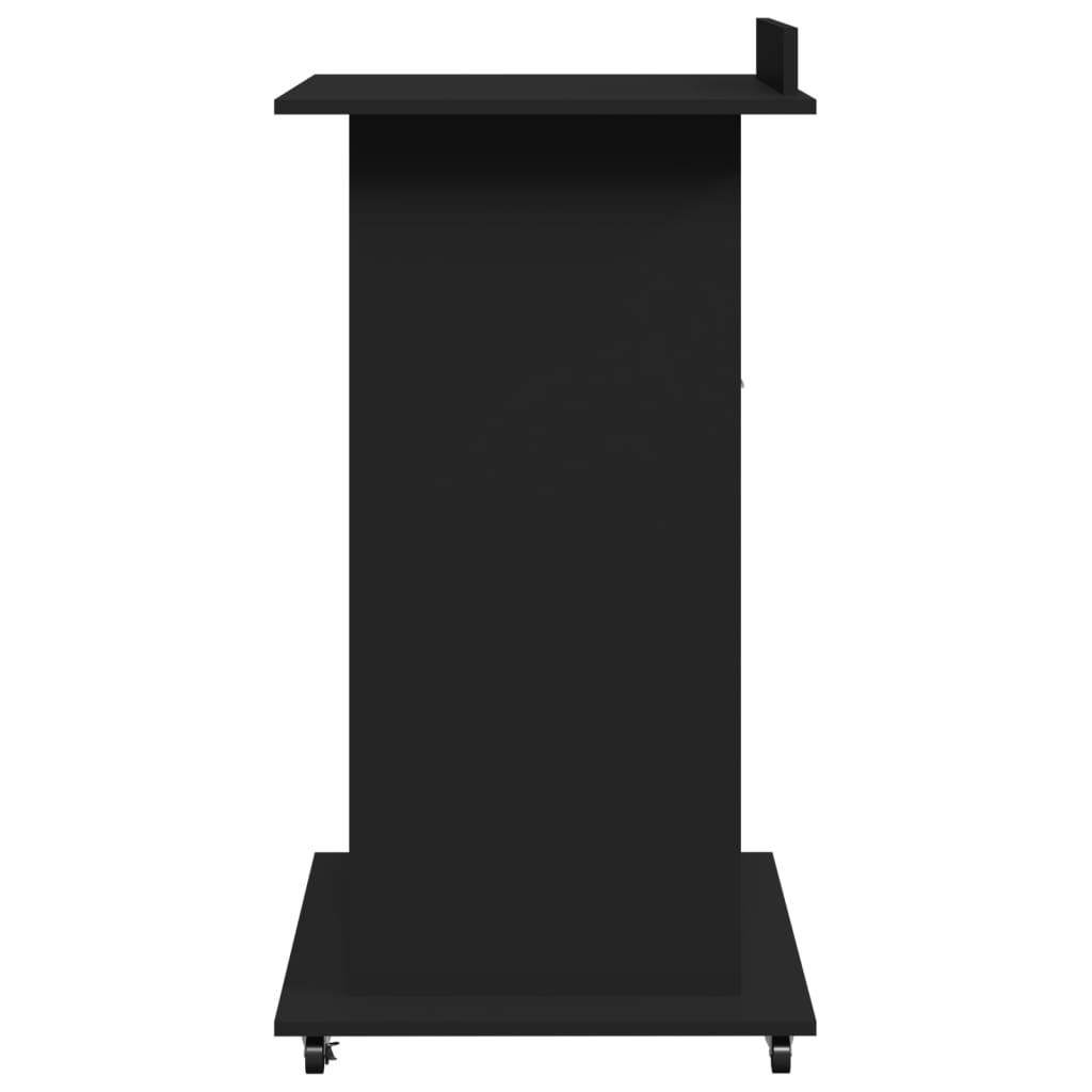 vidaXL Pupitru cu roți și sertar negru 55x55x107 cm lemn prelucrat vidaXL Pupitru cu roți și sertar negru 55x55x107 cm lemn prelucrat