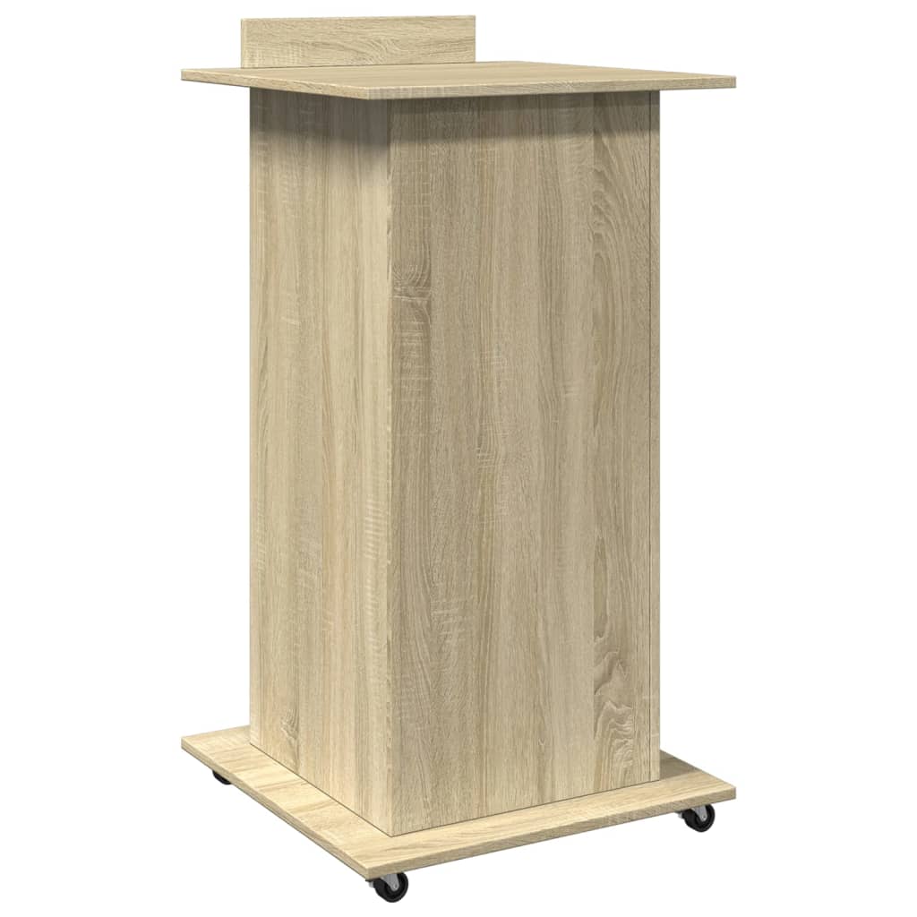 vidaXL Pupitru roți și sertar stejar sonoma 55x55x107cm lemn prelucrat vidaXL Pupitru roți și sertar stejar sonoma 55x55x107cm lemn prelucrat