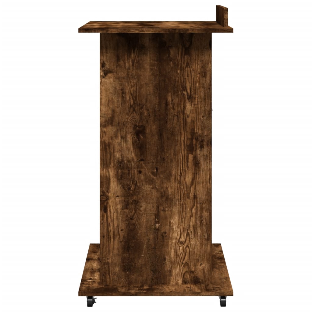 vidaXL Pupitru roți/sertar stejar fumuriu 55x55x107 cm lemn prelucrat vidaXL Pupitru roți/sertar stejar fumuriu 55x55x107 cm lemn prelucrat