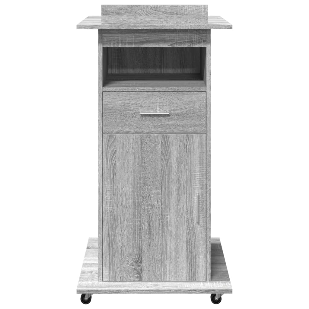 vidaXL Pupitru cu roți și sertar sonoma gri 55x55x107cm lemn prelucrat vidaXL Pupitru cu roți și sertar sonoma gri 55x55x107cm lemn prelucrat