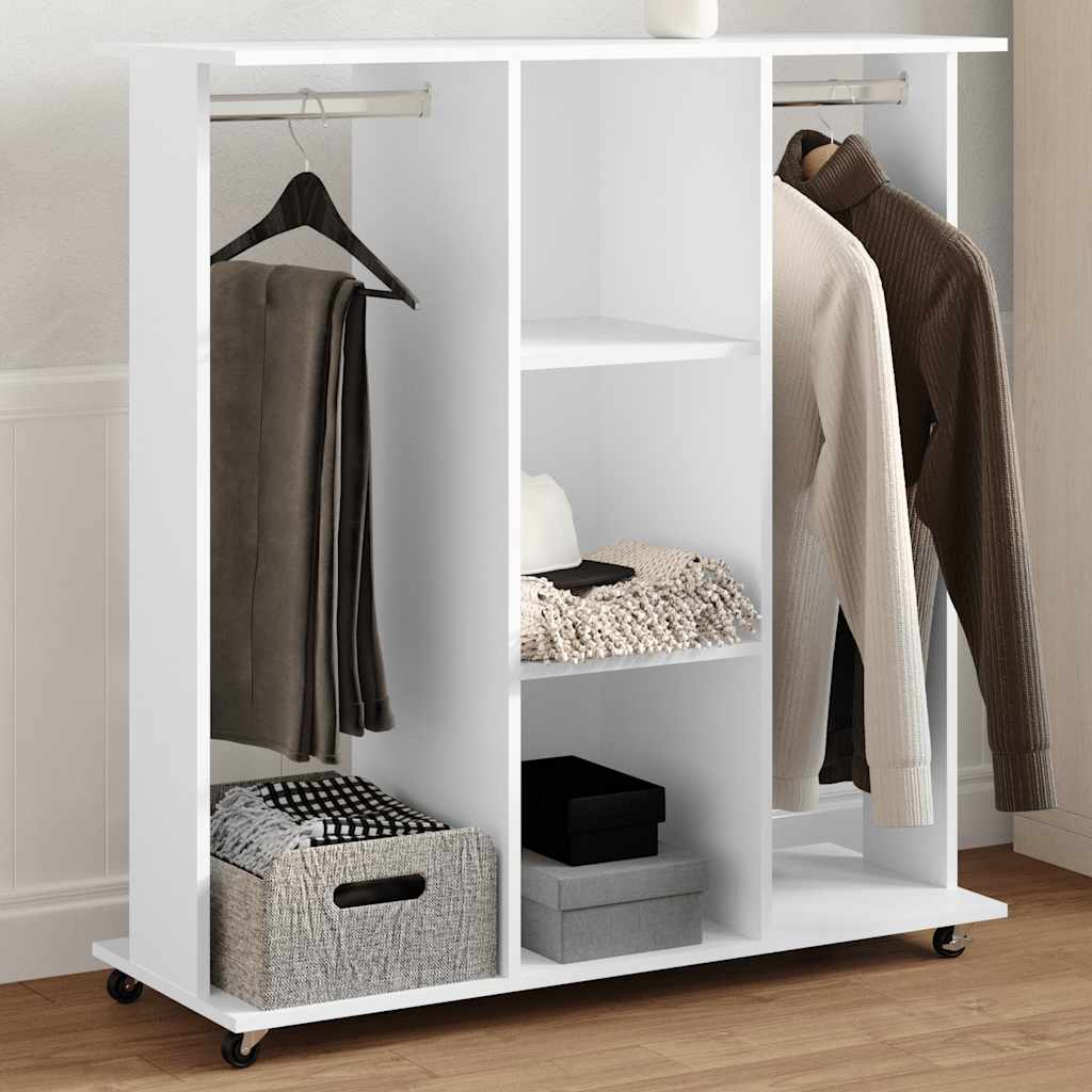 vidaXL Șifonier cu roți, alb, 102x38x110 cm, lemn prelucrat vidaXL Șifonier cu roți, alb, 102x38x110 cm, lemn prelucrat