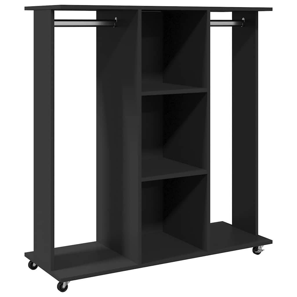 vidaXL Șifonier cu roți, negru, 102x38x110 cm, lemn prelucrat vidaXL Șifonier cu roți, negru, 102x38x110 cm, lemn prelucrat