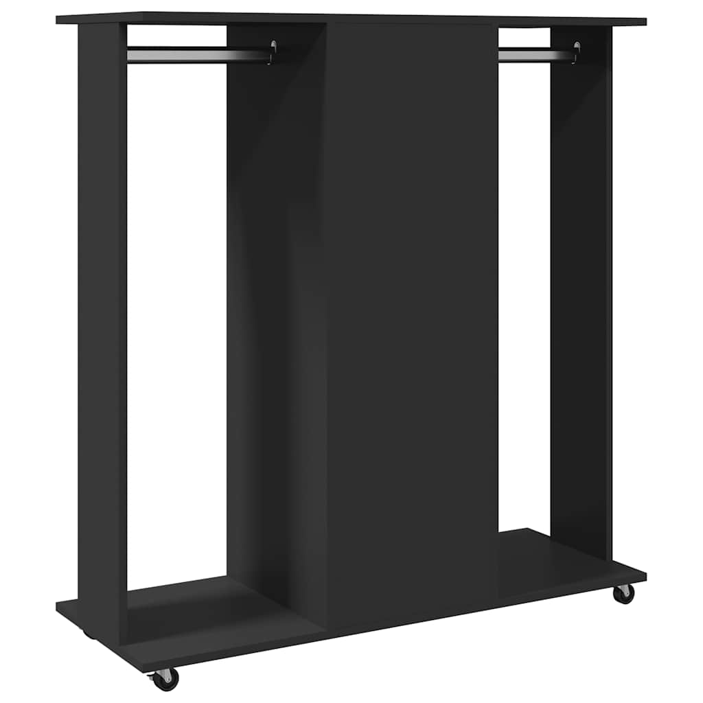 vidaXL Șifonier cu roți, negru, 102x38x110 cm, lemn prelucrat vidaXL Șifonier cu roți, negru, 102x38x110 cm, lemn prelucrat