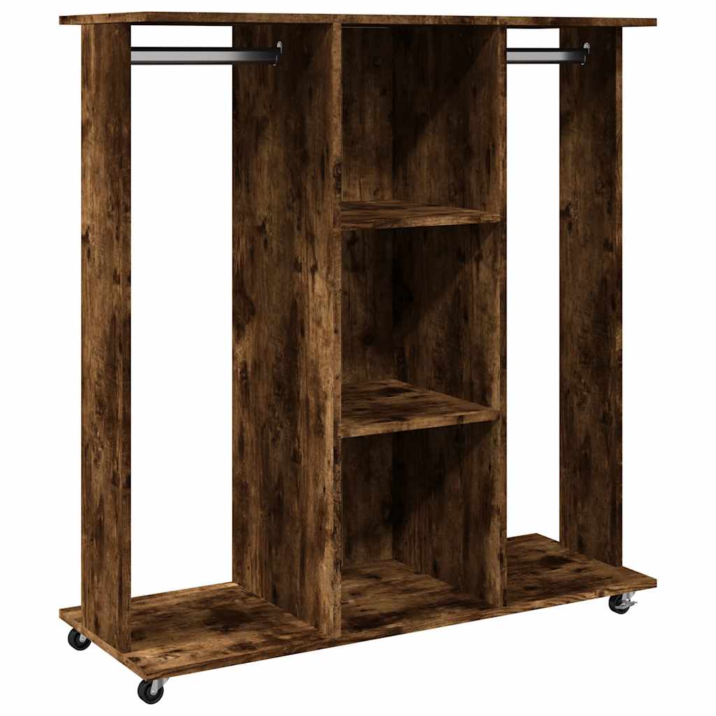 vidaXL Șifonier cu roți, stejar fumuriu, 102x38x110 cm, lemn prelucrat vidaXL Șifonier cu roți, stejar fumuriu, 102x38x110 cm, lemn prelucrat
