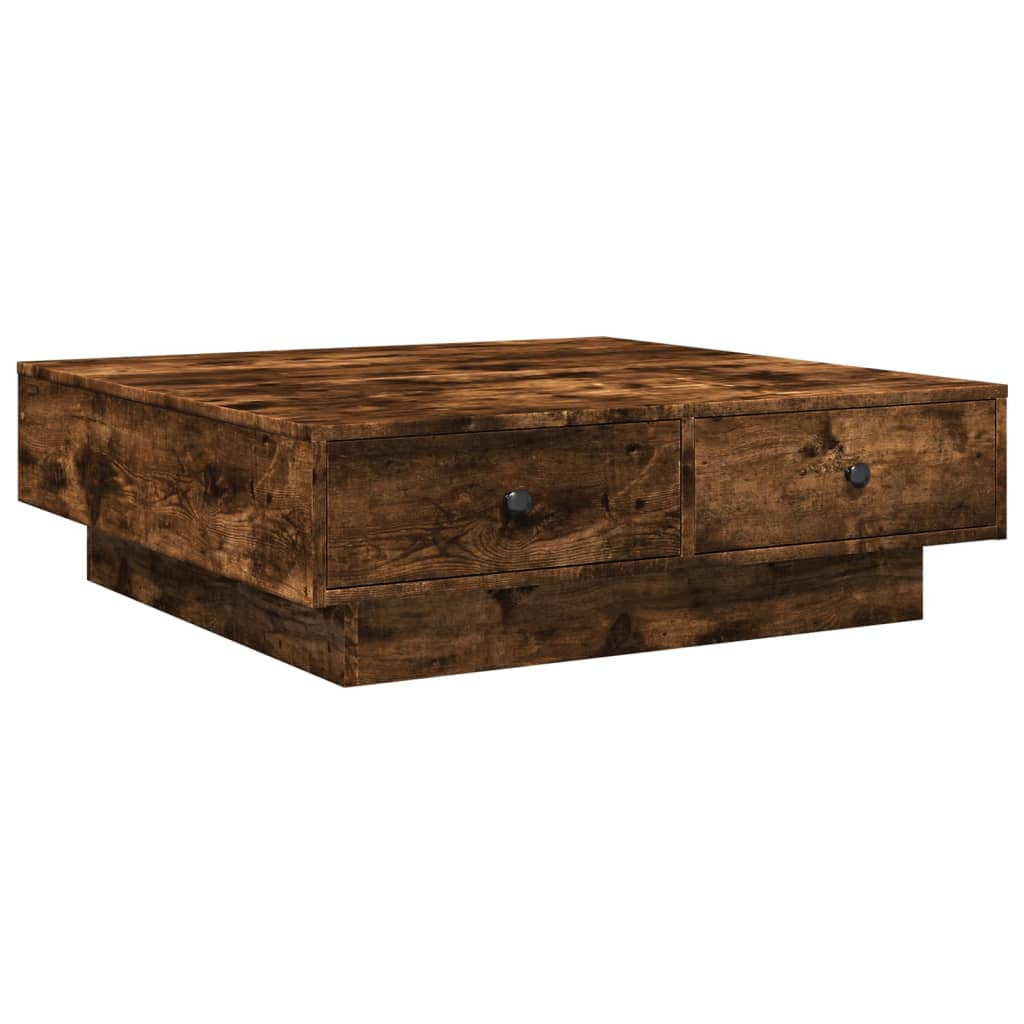 vidaXL Măsuță de cafea, stejar fumuriu, 90x90x28 cm, lemn prelucrat vidaXL Măsuță de cafea, stejar fumuriu, 90x90x28 cm, lemn prelucrat