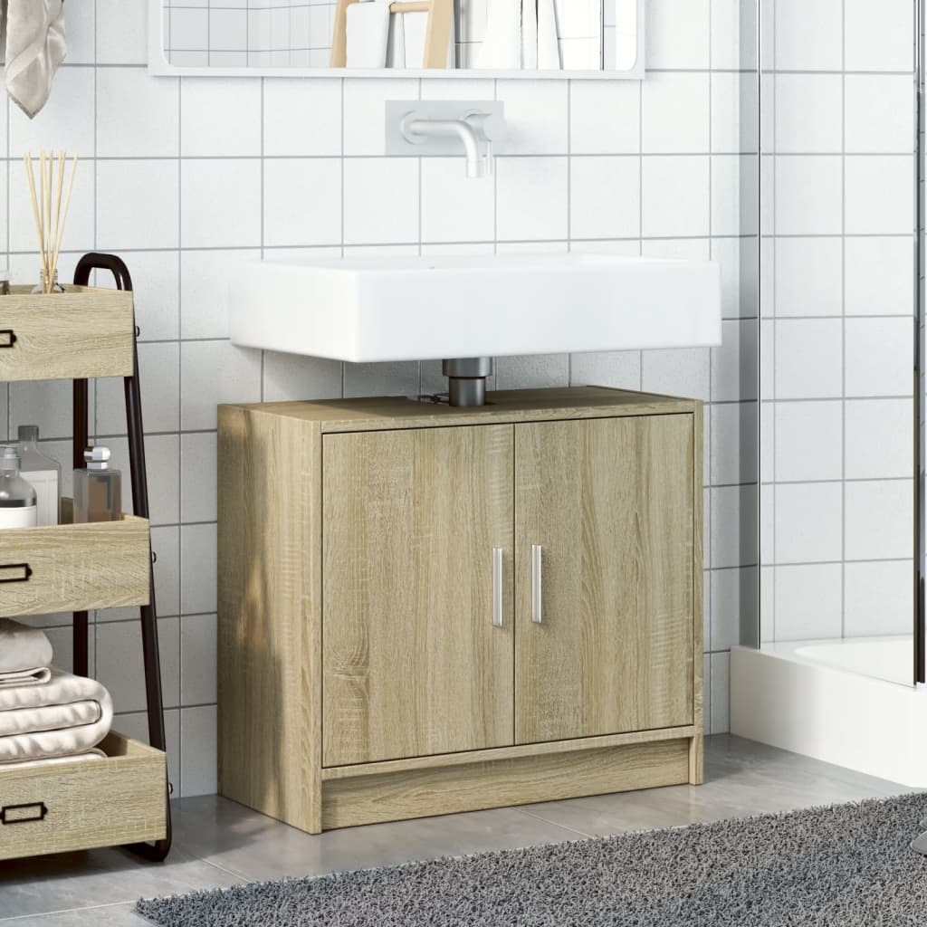 vidaXL Dulap de chiuvetă, stejar sonoma, 63x29x55cm, lemn prelucrat vidaXL Dulap de chiuvetă, stejar sonoma, 63x29x55cm, lemn prelucrat
