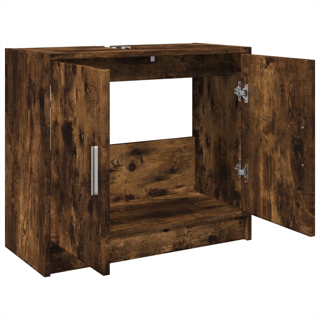 vidaXL Dulap de chiuvetă, stejar fumuriu, 63x29x55 cm, lemn prelucrat vidaXL Dulap de chiuvetă, stejar fumuriu, 63x29x55 cm, lemn prelucrat