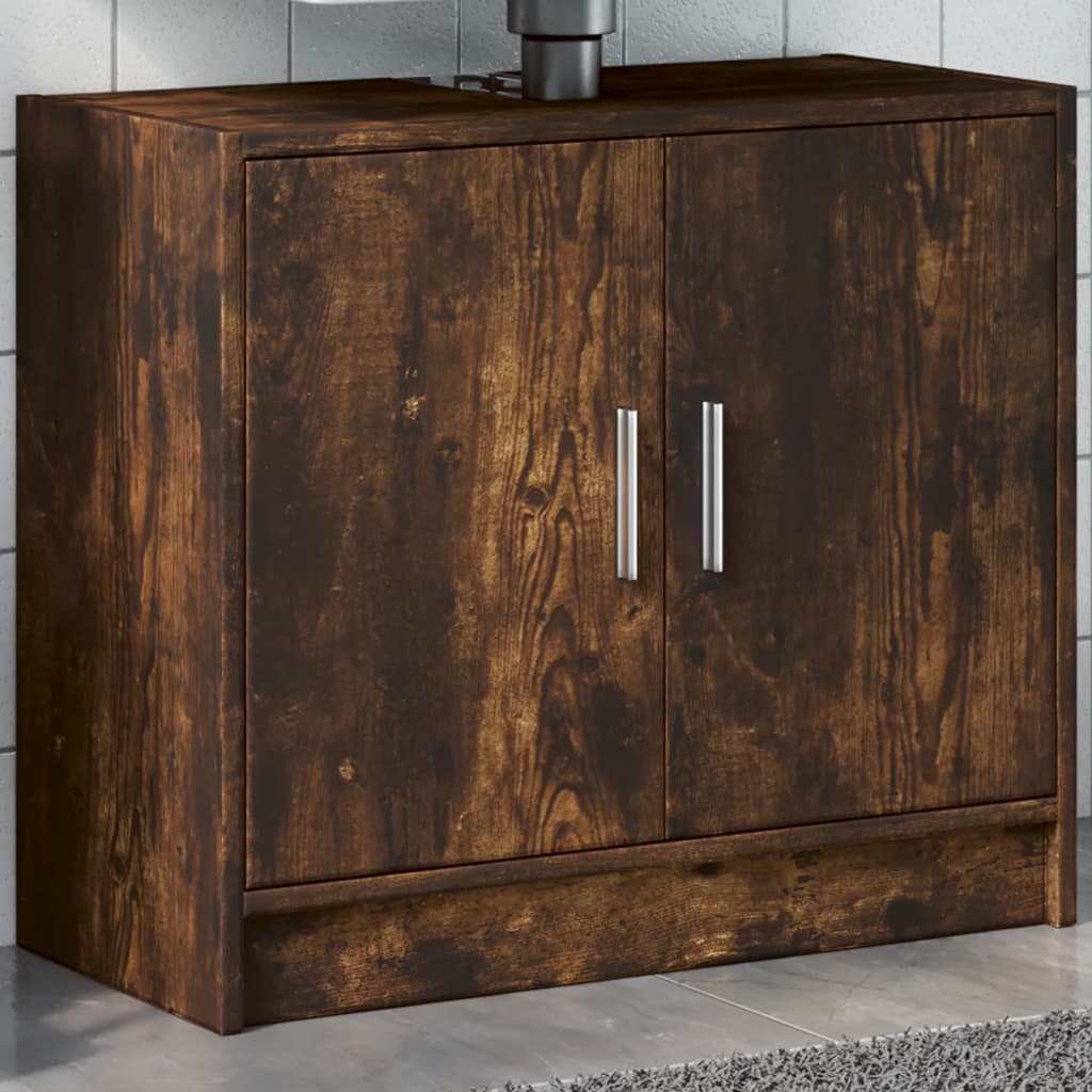 vidaXL Dulap de chiuvetă, stejar fumuriu, 63x29x55 cm, lemn prelucrat vidaXL Dulap de chiuvetă, stejar fumuriu, 63x29x55 cm, lemn prelucrat