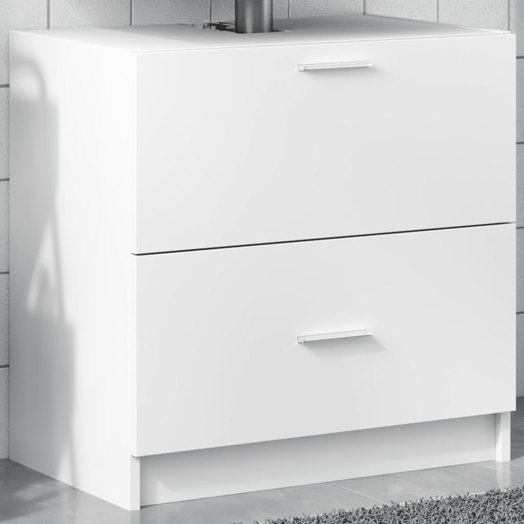 vidaXL Dulap de chiuvetă, alb, 59x37x59 cm, lemn prelucrat vidaXL Dulap de chiuvetă, alb, 59x37x59 cm, lemn prelucrat