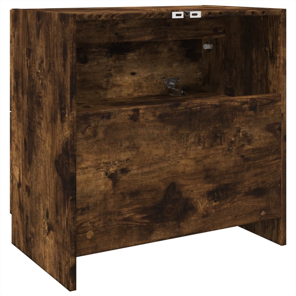 vidaXL Dulap de chiuvetă, stejar afumat, 59x37x59 cm, lemn prelucrat vidaXL Dulap de chiuvetă, stejar afumat, 59x37x59 cm, lemn prelucrat