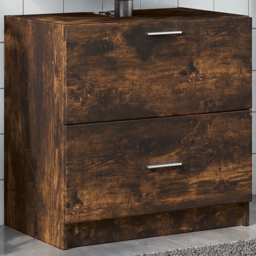 vidaXL Dulap de chiuvetă, stejar afumat, 59x37x59 cm, lemn prelucrat vidaXL Dulap de chiuvetă, stejar afumat, 59x37x59 cm, lemn prelucrat