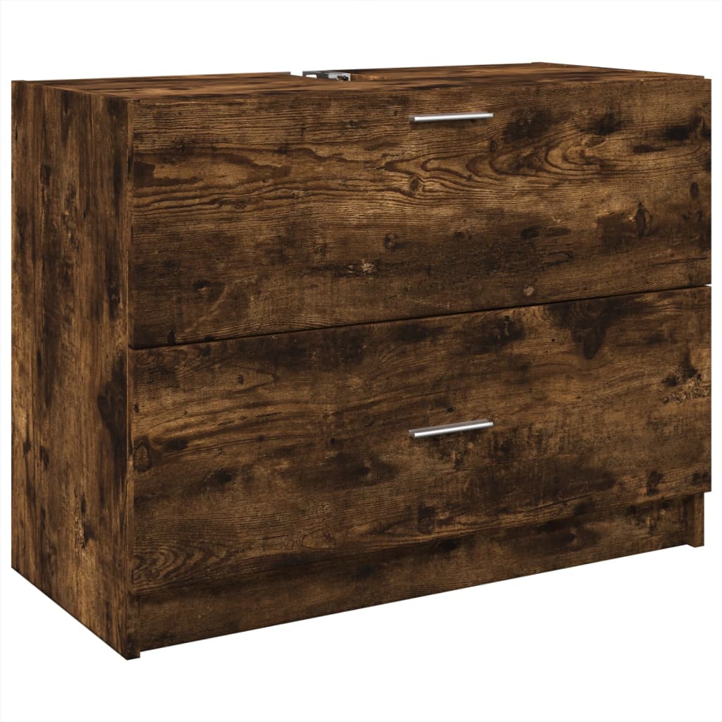 vidaXL Dulap de chiuvetă, stejar afumat, 78x37x59 cm, lemn prelucrat vidaXL Dulap de chiuvetă, stejar afumat, 78x37x59 cm, lemn prelucrat