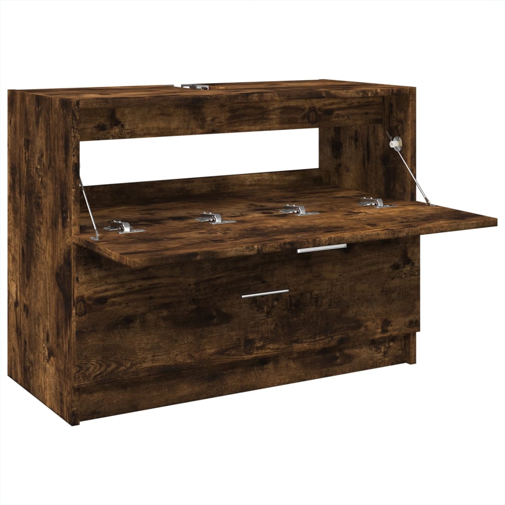vidaXL Dulap de chiuvetă, stejar afumat, 78x37x59 cm, lemn prelucrat vidaXL Dulap de chiuvetă, stejar afumat, 78x37x59 cm, lemn prelucrat