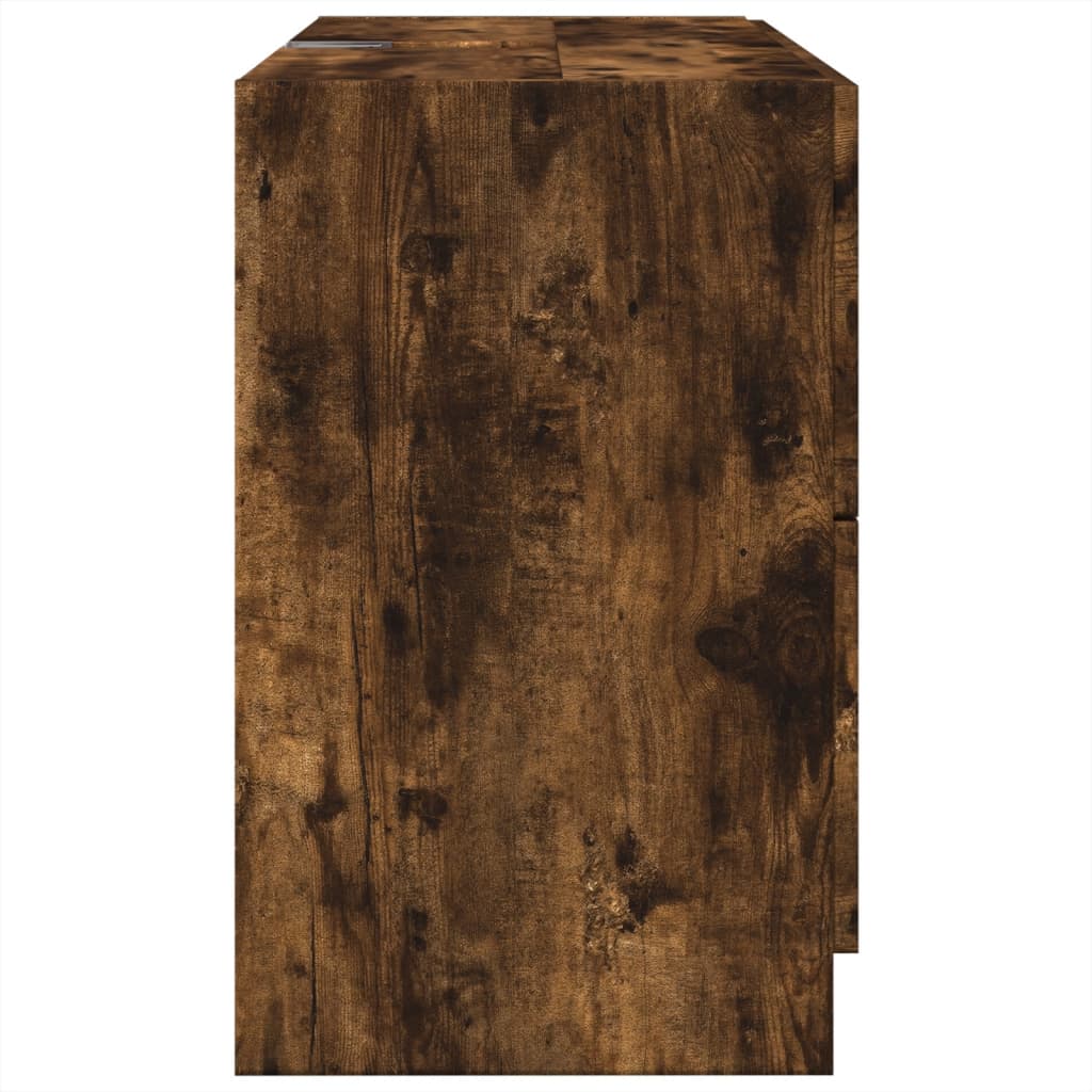 vidaXL Dulap de chiuvetă, stejar afumat, 78x37x59 cm, lemn prelucrat vidaXL Dulap de chiuvetă, stejar afumat, 78x37x59 cm, lemn prelucrat