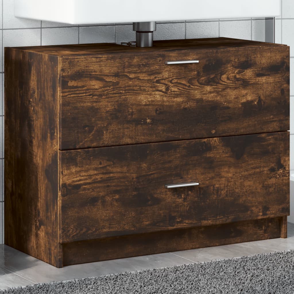 vidaXL Dulap de chiuvetă, stejar afumat, 78x37x59 cm, lemn prelucrat vidaXL Dulap de chiuvetă, stejar afumat, 78x37x59 cm, lemn prelucrat