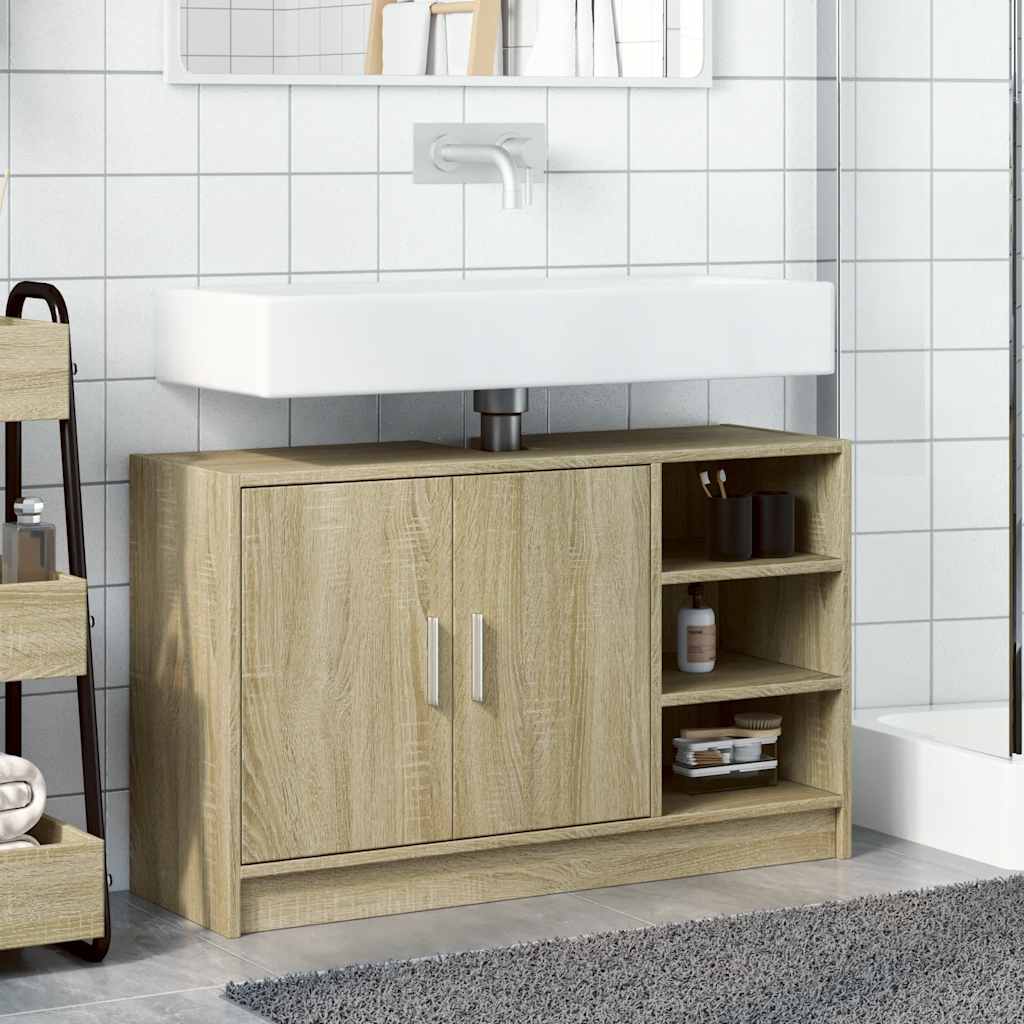 vidaXL Dulap de chiuvetă, stejar sonoma, 90x29x55 cm, lemn prelucrat vidaXL Dulap de chiuvetă, stejar sonoma, 90x29x55 cm, lemn prelucrat
