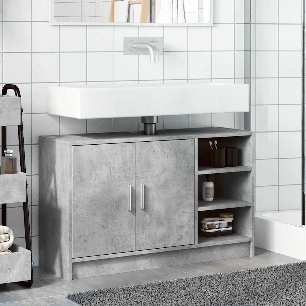 vidaXL Dulap de chiuvetă, gri beton, 90x29x55 cm, lemn prelucrat vidaXL Dulap de chiuvetă, gri beton, 90x29x55 cm, lemn prelucrat