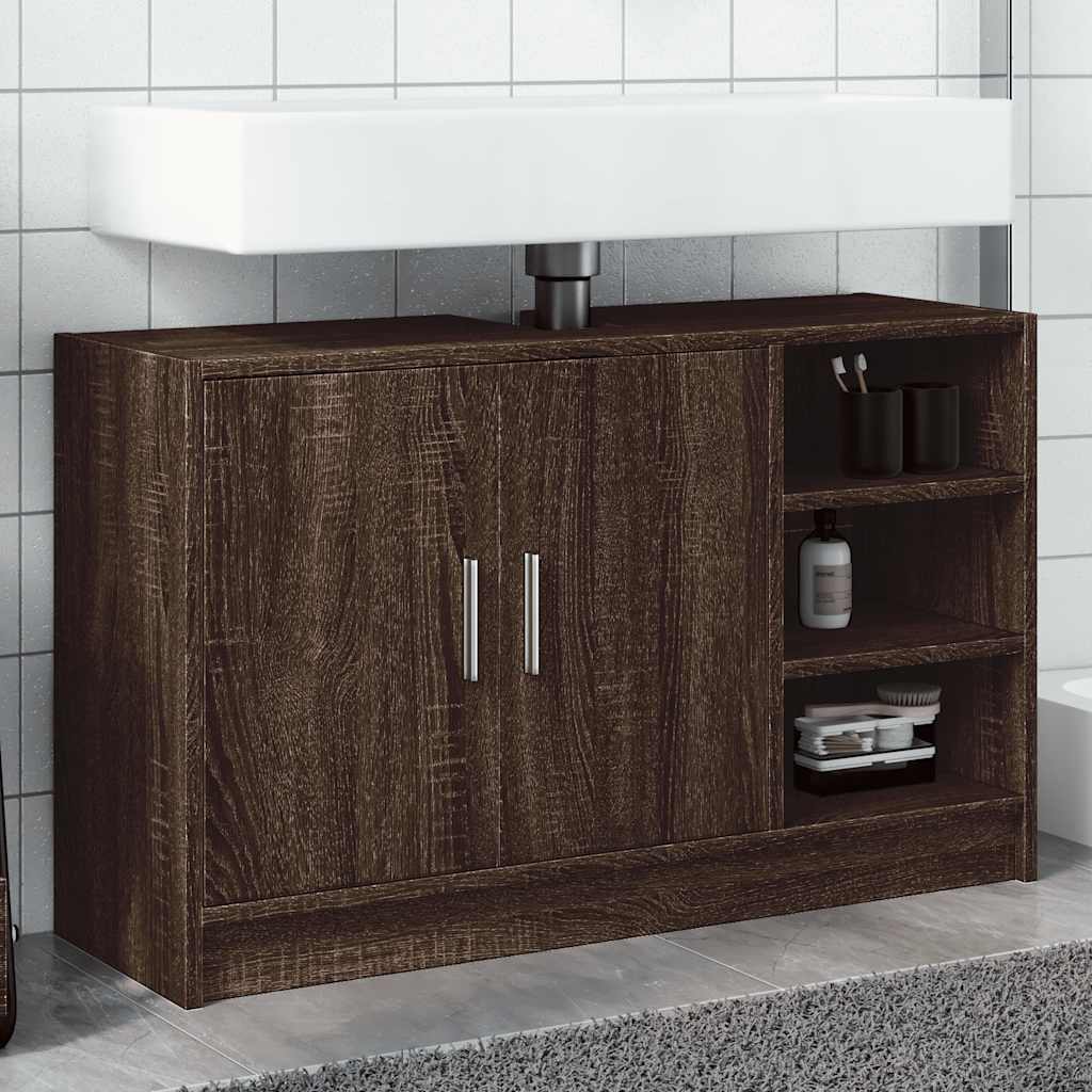 vidaXL Dulap de chiuvetă, stejar maro, 90x29x55 cm, lemn prelucrat vidaXL Dulap de chiuvetă, stejar maro, 90x29x55 cm, lemn prelucrat