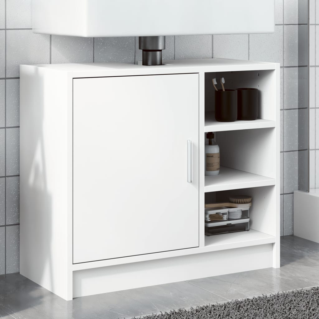 vidaXL Dulap de chiuvetă, alb, 63x29x55 cm, lemn prelucrat vidaXL Dulap de chiuvetă, alb, 63x29x55 cm, lemn prelucrat