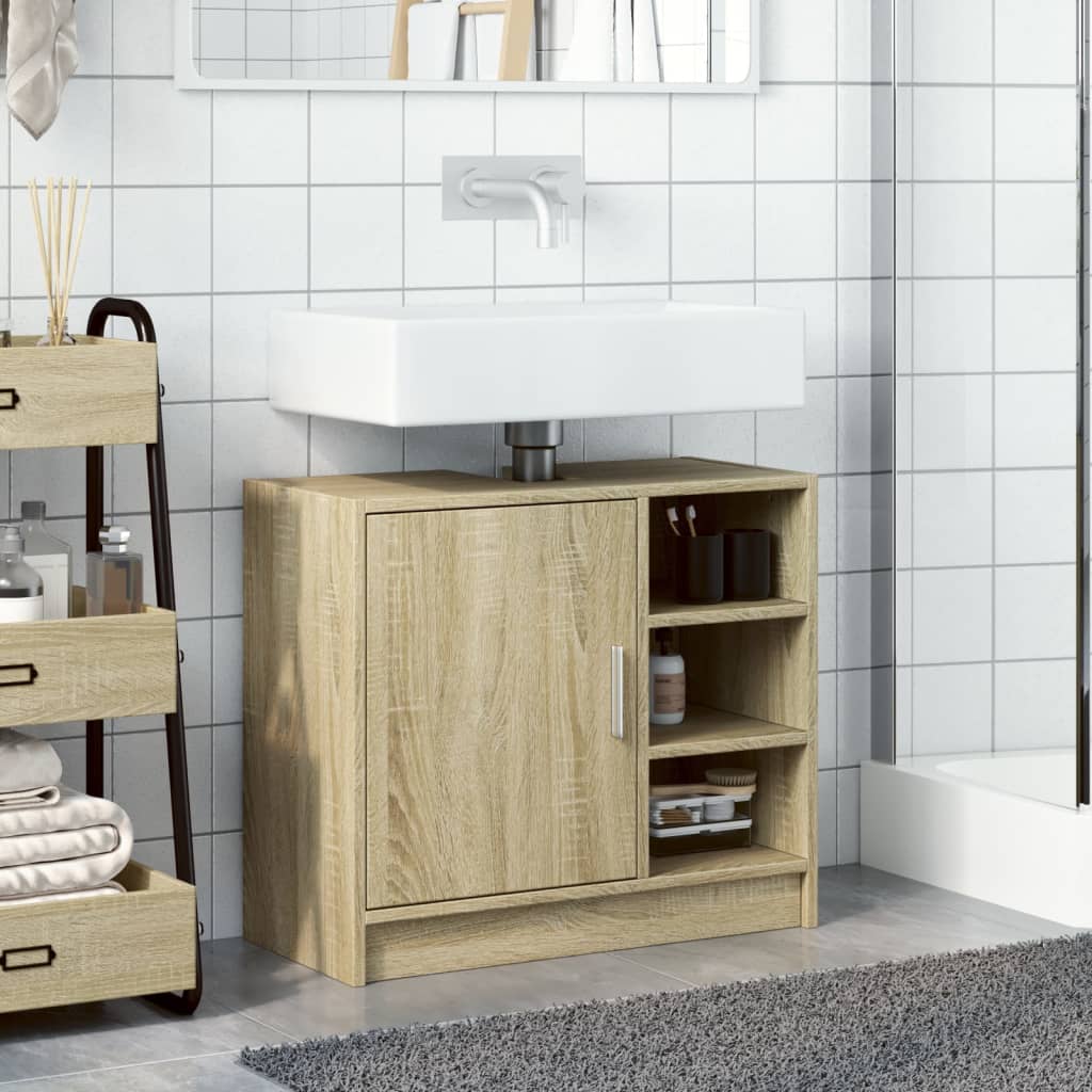 vidaXL Dulap de chiuvetă, stejar sonoma, 63x29x55cm, lemn prelucrat vidaXL Dulap de chiuvetă, stejar sonoma, 63x29x55cm, lemn prelucrat