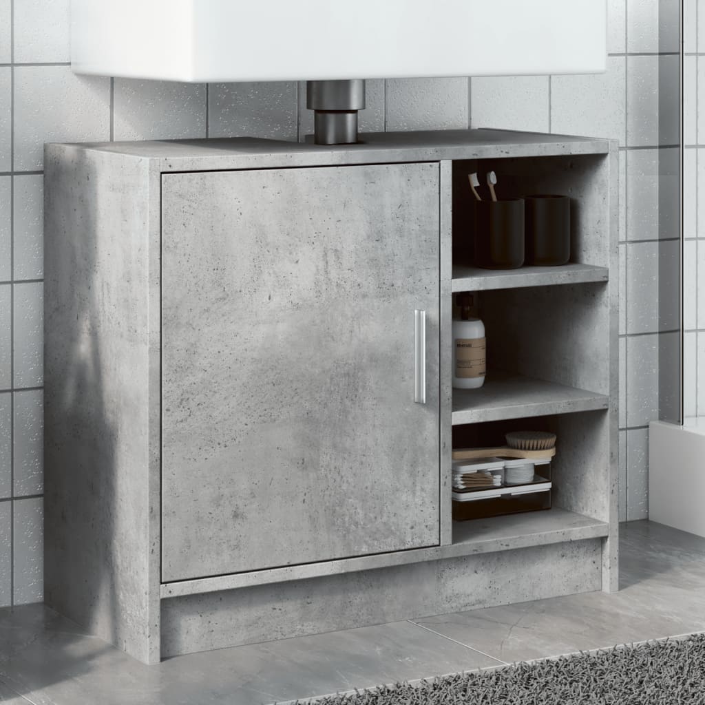 vidaXL Dulap de chiuvetă, gri beton, 63x29x55 cm, lemn prelucrat vidaXL Dulap de chiuvetă, gri beton, 63x29x55 cm, lemn prelucrat