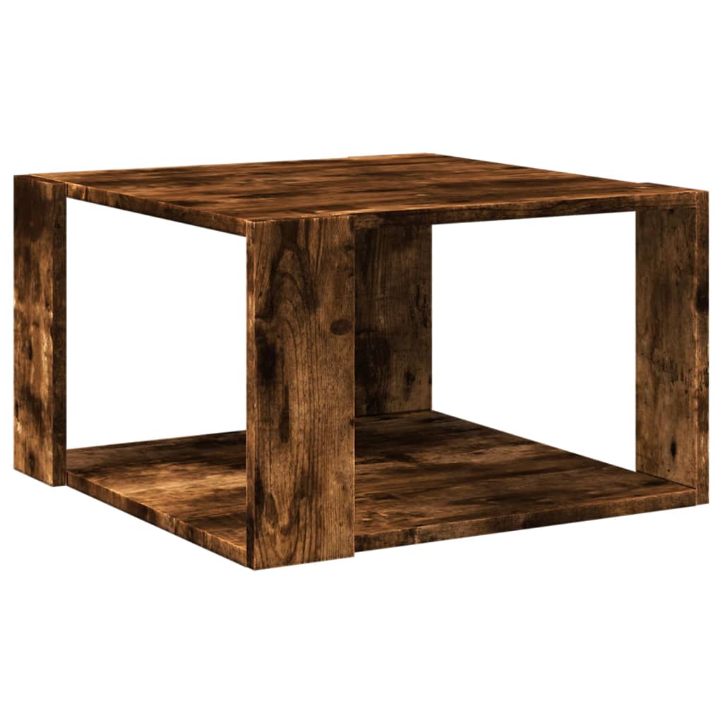 vidaXL Măsuță de cafea, stejar afumat, 51,5x51,5x30 cm, lemn prelucrat