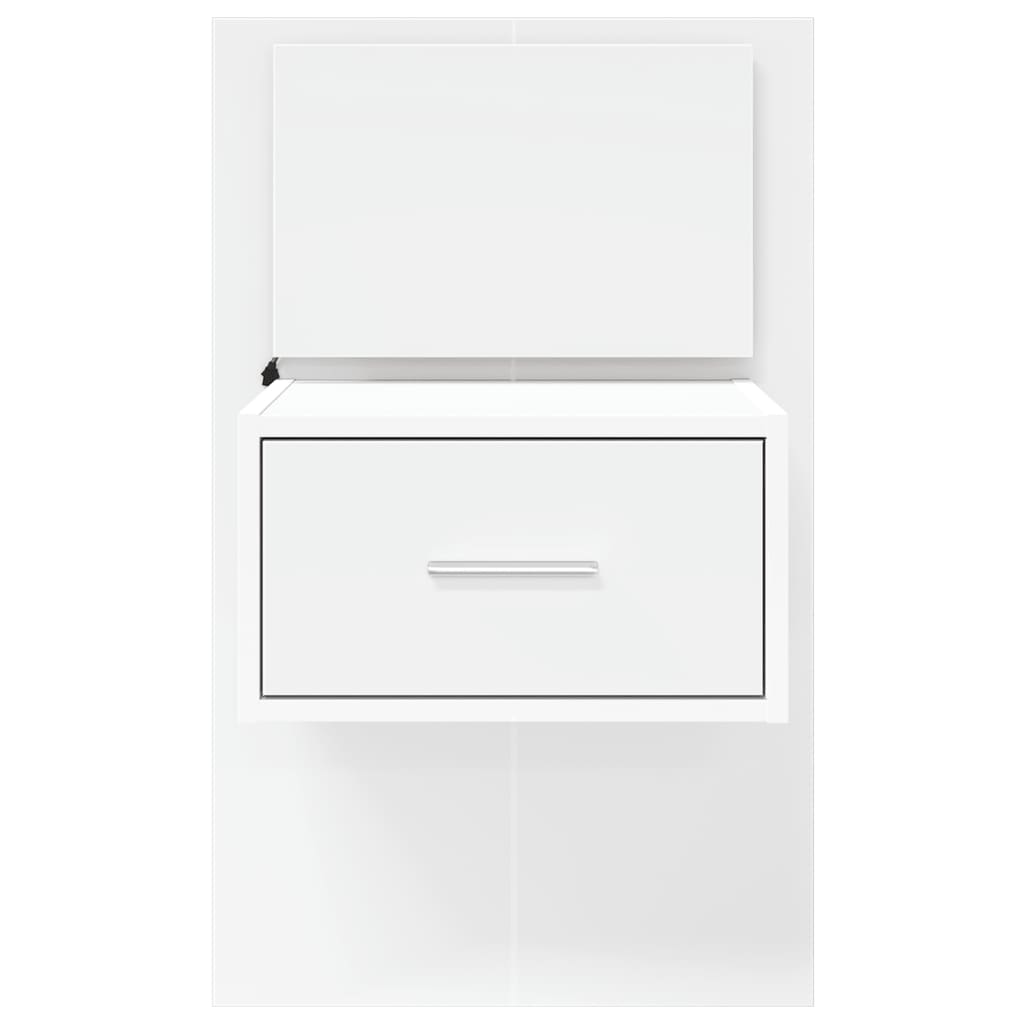 vidaXL Noptieră montată pe perete cu lumini LED, alb