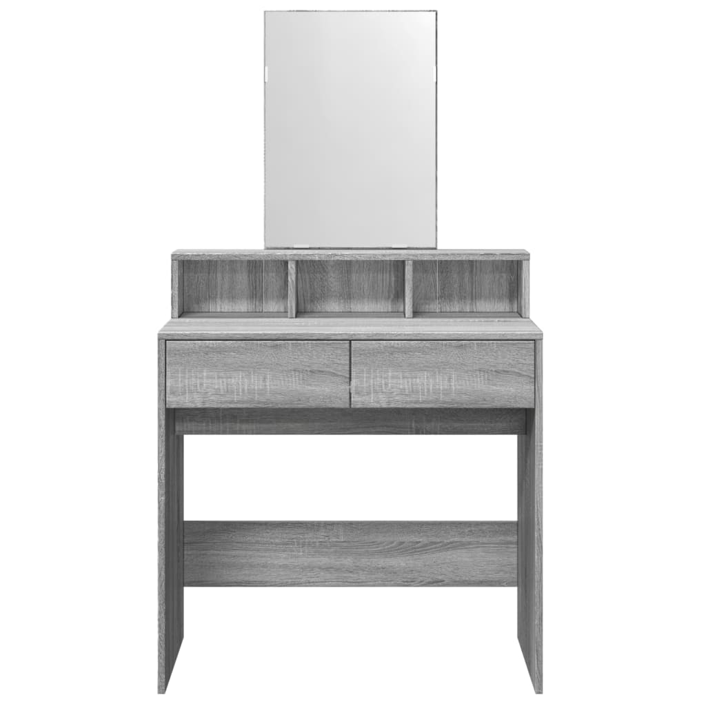 vidaXL Masă de toaletă cu oglindă, gri sonoma, 80x41x144,5 cm vidaXL Masă de toaletă cu oglindă, gri sonoma, 80x41x144,5 cm