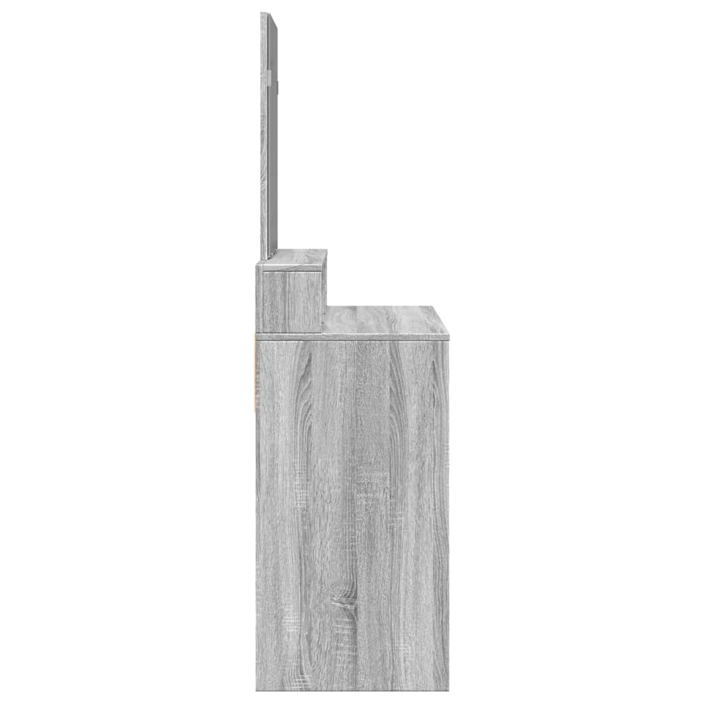 vidaXL Masă de toaletă cu oglindă, gri sonoma, 80x41x144,5 cm vidaXL Masă de toaletă cu oglindă, gri sonoma, 80x41x144,5 cm