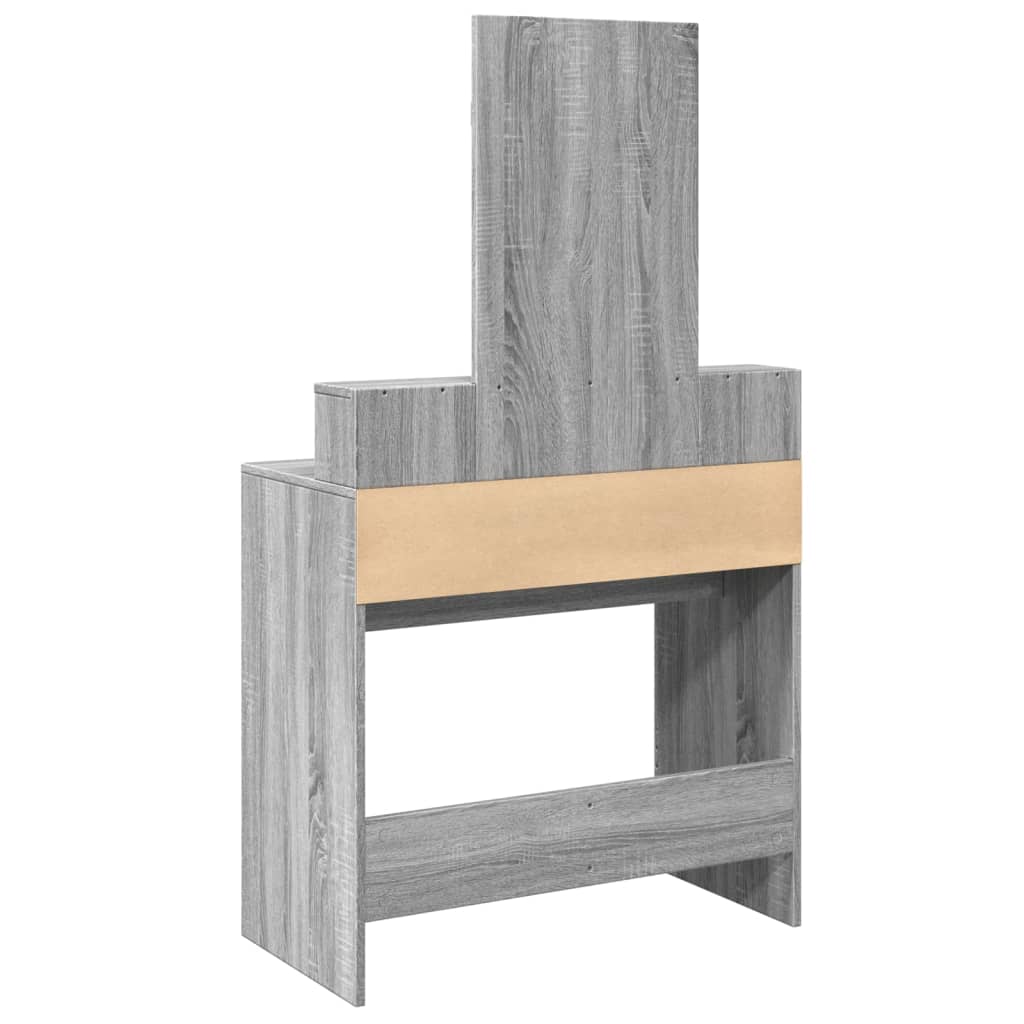 vidaXL Masă de toaletă cu oglindă, gri sonoma, 80x41x144,5 cm vidaXL Masă de toaletă cu oglindă, gri sonoma, 80x41x144,5 cm