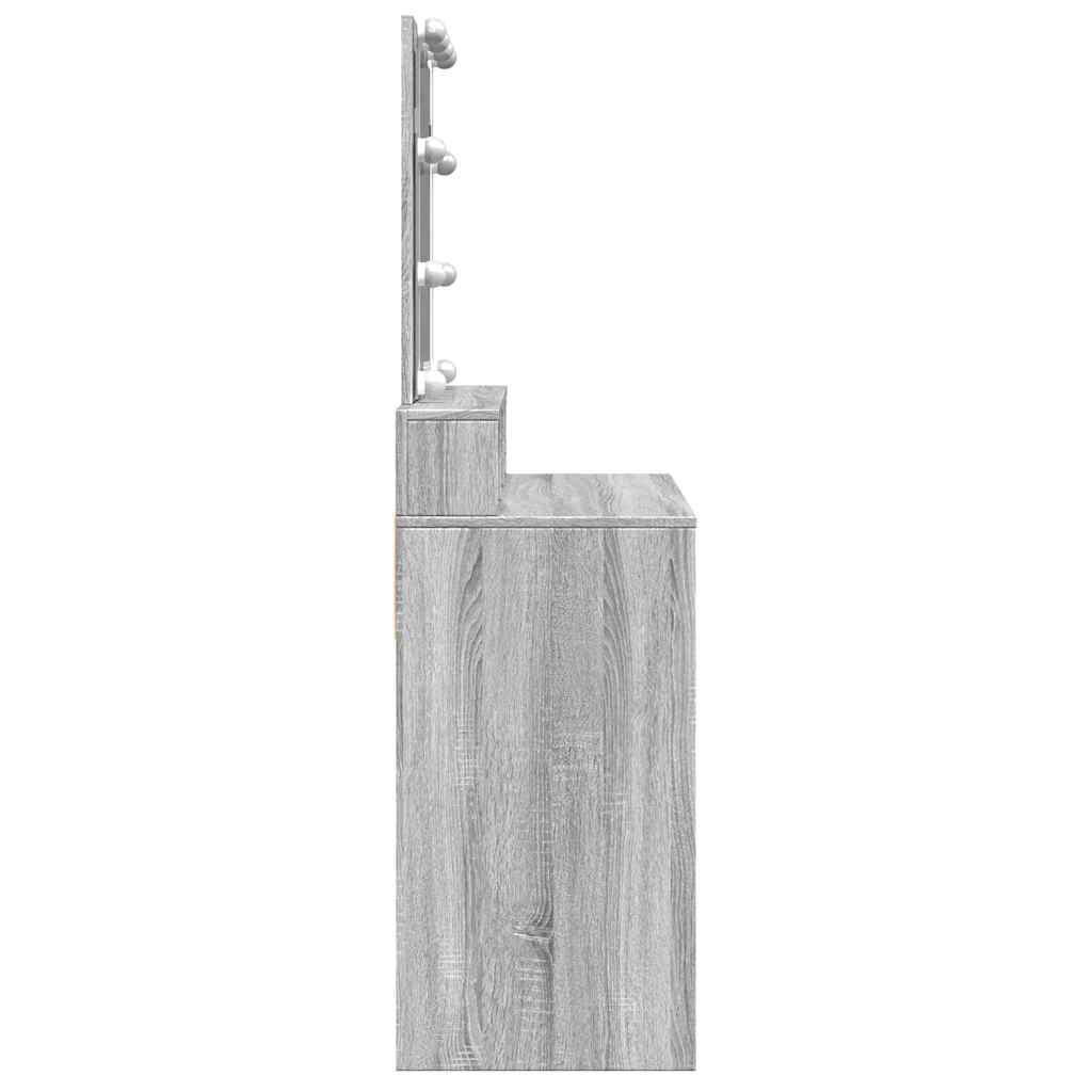vidaXL Masă de toaletă cu LED, sonoma gri, 80x41x144,5 cm vidaXL Masă de toaletă cu LED, sonoma gri, 80x41x144,5 cm