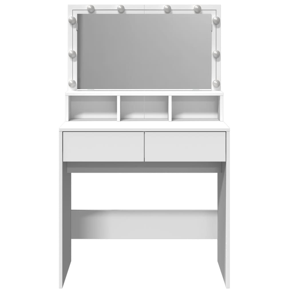 vidaXL Masă de toaletă cu LED, alb, 80x41x134,5 cm vidaXL Masă de toaletă cu LED, alb, 80x41x134,5 cm