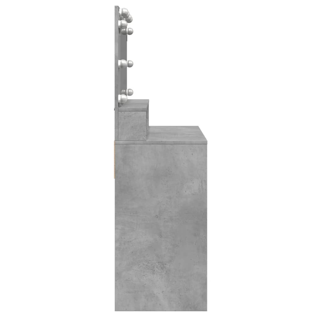 vidaXL Masă de toaletă cu LED, gri beton, 80x41x134,5 cm vidaXL Masă de toaletă cu LED, gri beton, 80x41x134,5 cm