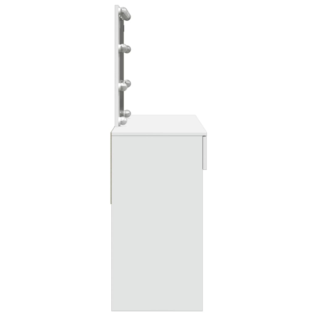 vidaXL Masă de toaletă cu LED, alb, 100x40x130 cm vidaXL Masă de toaletă cu LED, alb, 100x40x130 cm