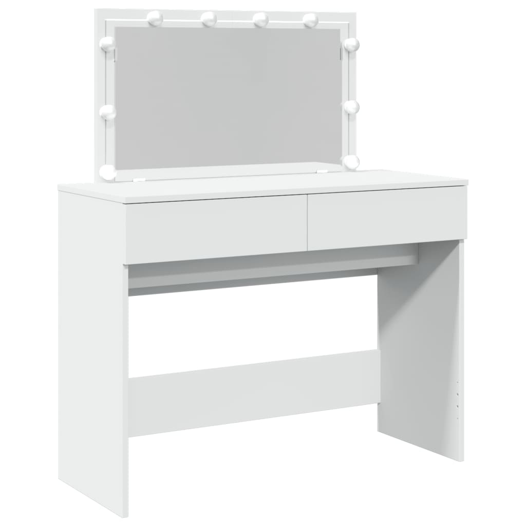 vidaXL Masă de toaletă cu LED, alb, 100x40x120 cm vidaXL Masă de toaletă cu LED, alb, 100x40x120 cm