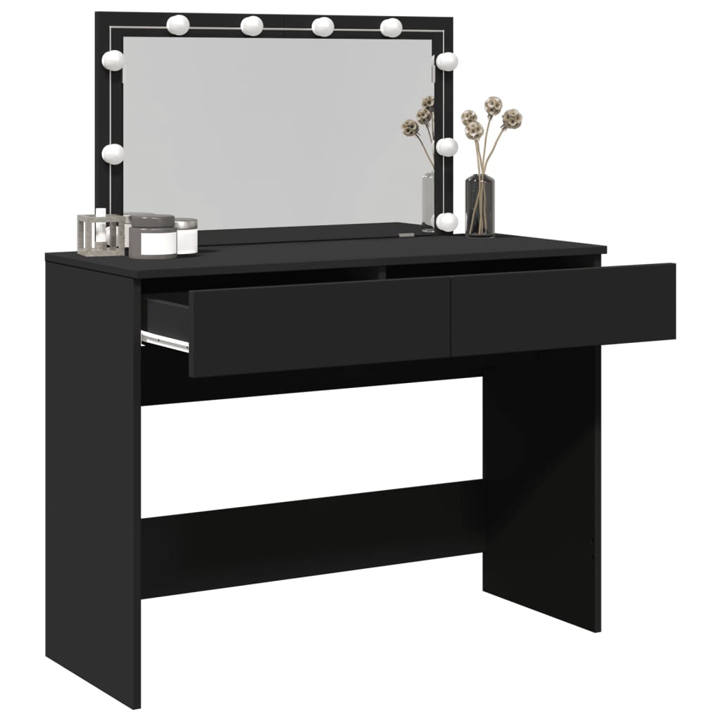vidaXL Masă de toaletă cu LED, negru, 100x40x120 cm vidaXL Masă de toaletă cu LED, negru, 100x40x120 cm