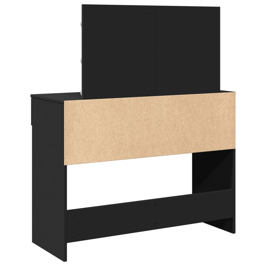 vidaXL Masă de toaletă cu LED, negru, 100x40x120 cm vidaXL Masă de toaletă cu LED, negru, 100x40x120 cm