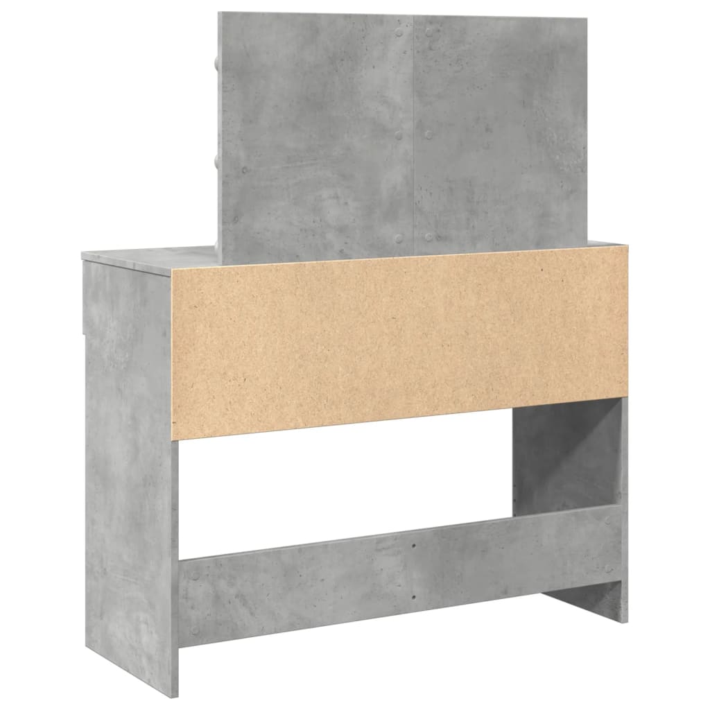 vidaXL Masă de toaletă cu LED, gri beton, 100x40x120 cm vidaXL Masă de toaletă cu LED, gri beton, 100x40x120 cm