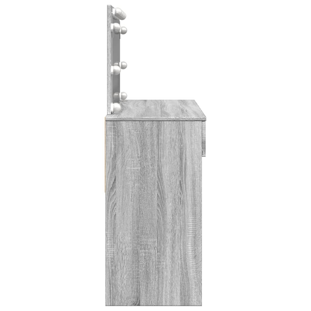 vidaXL Masă de toaletă cu LED, sonoma gri, 100x40x120 cm vidaXL Masă de toaletă cu LED, sonoma gri, 100x40x120 cm