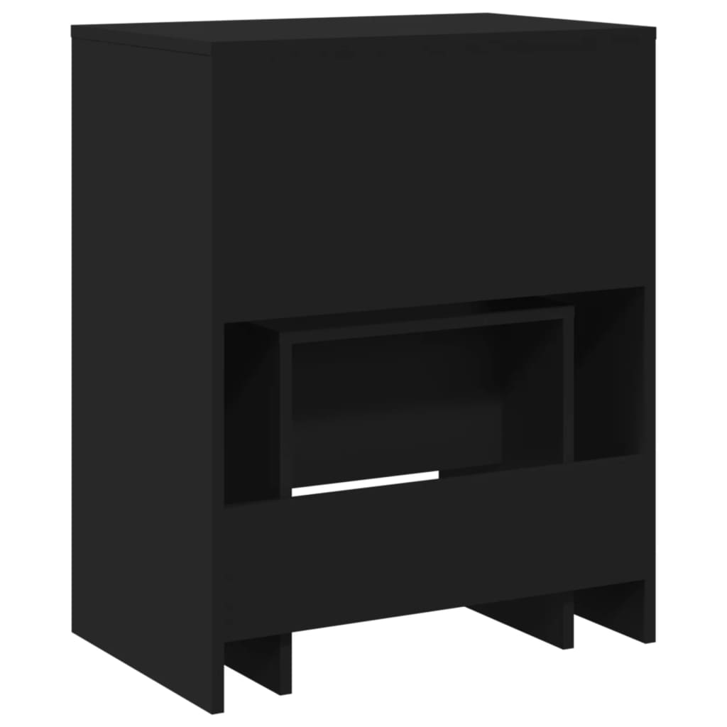vidaXL Masă de toaletă și taburet, negru, 60x40x113,5 cm