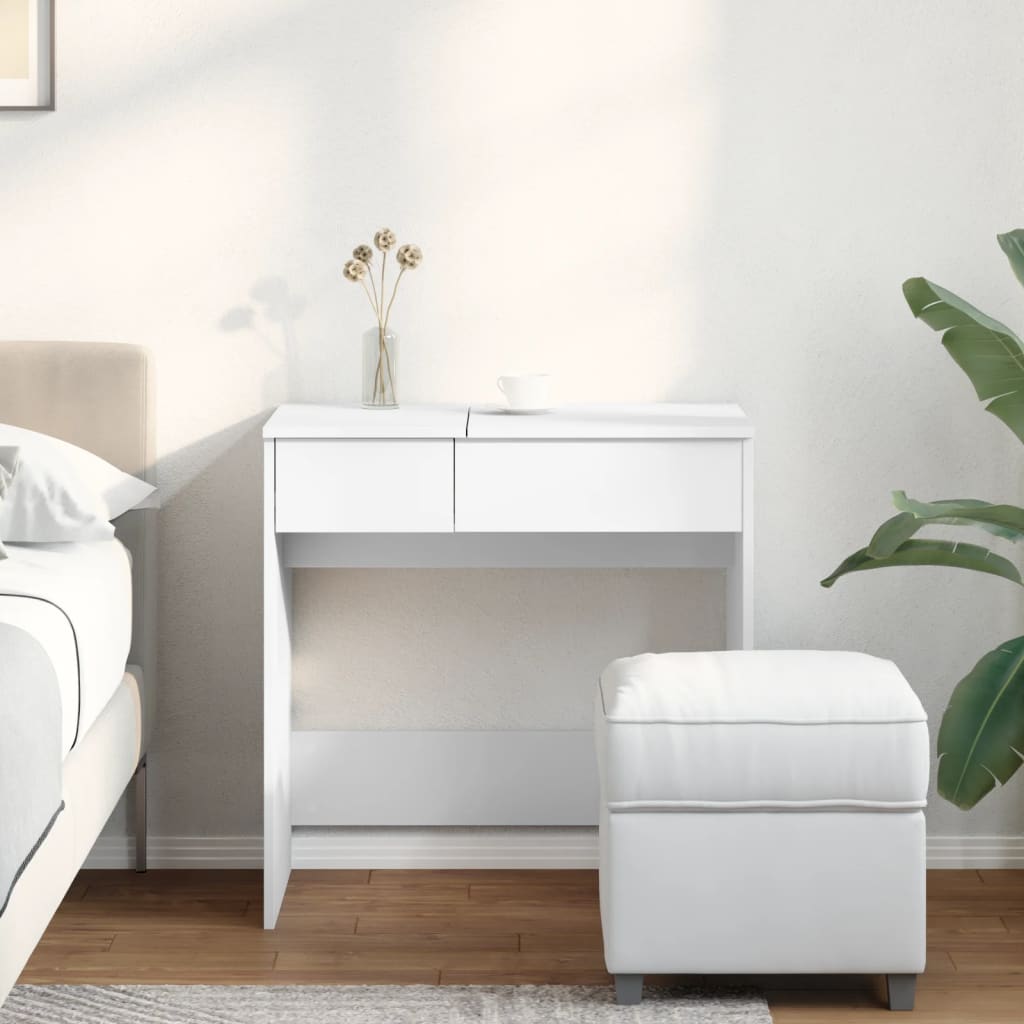 vidaXL Masă de toaletă cu oglindă, alb, 73x46,5x120 cm vidaXL Masă de toaletă cu oglindă, alb, 73x46,5x120 cm