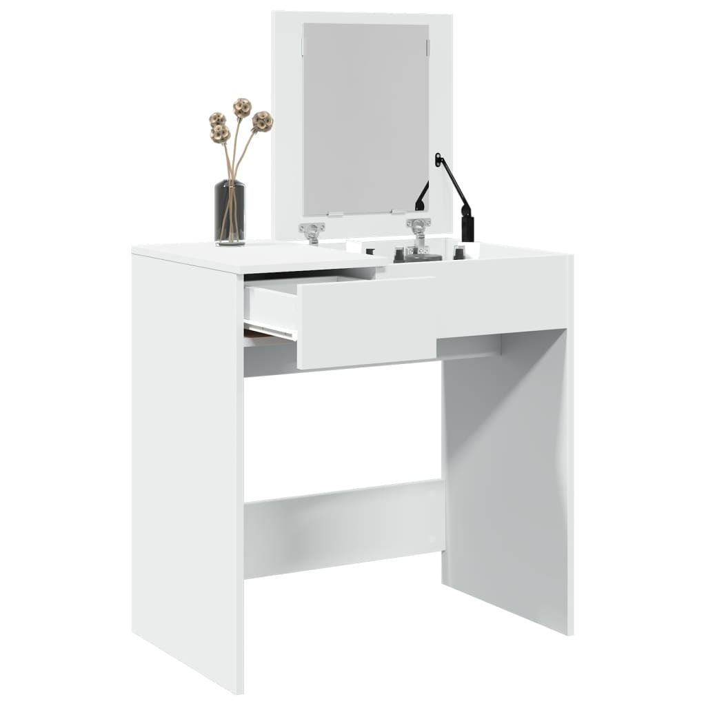 vidaXL Masă de toaletă cu oglindă, alb, 73x46,5x120 cm vidaXL Masă de toaletă cu oglindă, alb, 73x46,5x120 cm