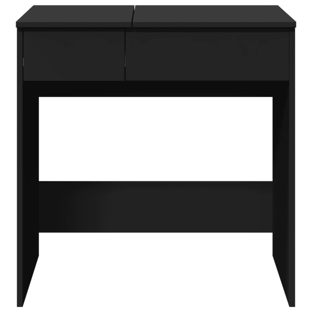 vidaXL Masă de toaletă cu oglindă, negru, 73x46,5x120 cm