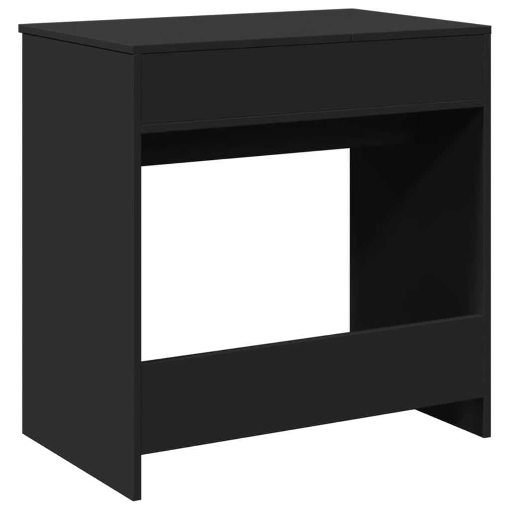 vidaXL Masă de toaletă cu oglindă, negru, 73x46,5x120 cm