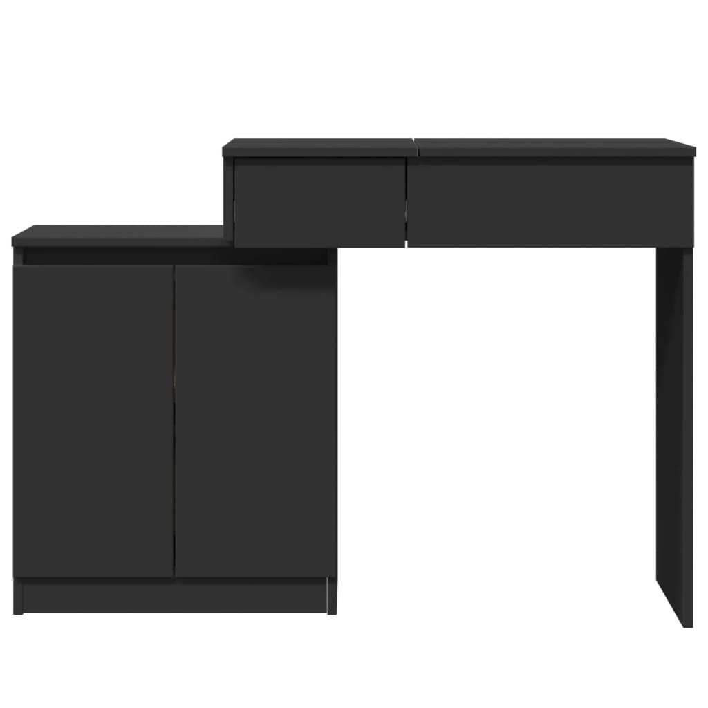 vidaXL Masă de toaletă cu LED, negru, 115x37x110,5 cm vidaXL Masă de toaletă cu LED, negru, 115x37x110,5 cm